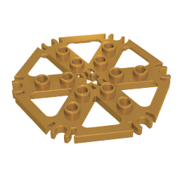 Gobricks,Technic Plate Rotor 6 Blade with Clip Ends Connected [aka Water Wheel] - Hollow Studs,64566