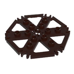 Gobricks,Technic Plate Rotor 6 Blade with Clip Ends Connected [aka Water Wheel] - Hollow Studs,64566