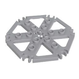 Gobricks,Technic Plate Rotor 6 Blade with Clip Ends Connected [aka Water Wheel] - Hollow Studs,64566