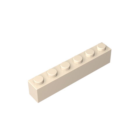 Gobricks,Brick 1 x 6 without Bottom Tubes,3067