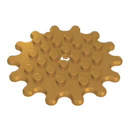 Gobricks,Plate Special 6 x 6 Splat Gear with 14 Teeth,35446