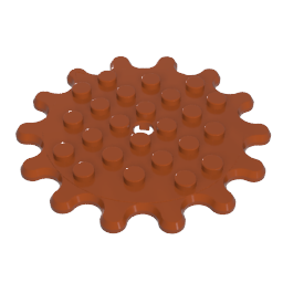 Gobricks,Plate Special 6 x 6 Splat Gear with 14 Teeth,35446