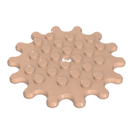 Gobricks,Plate Special 6 x 6 Splat Gear with 14 Teeth,35446