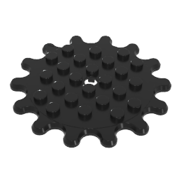 Gobricks,Plate Special 6 x 6 Splat Gear with 14 Teeth,35446