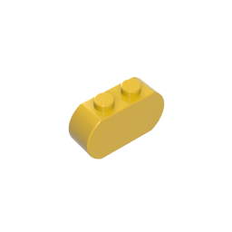 Gobricks,Brick Curved 3 x 1 with Round Ends,35477