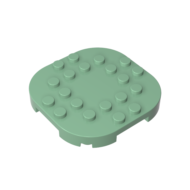 Gobricks,Plate Round Corners 6 x 6 x 2/3 Circle with Reduced Knobs,66789