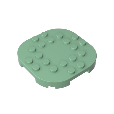 Gobricks,Plate Round Corners 6 x 6 x 2/3 Circle with Reduced Knobs,66789