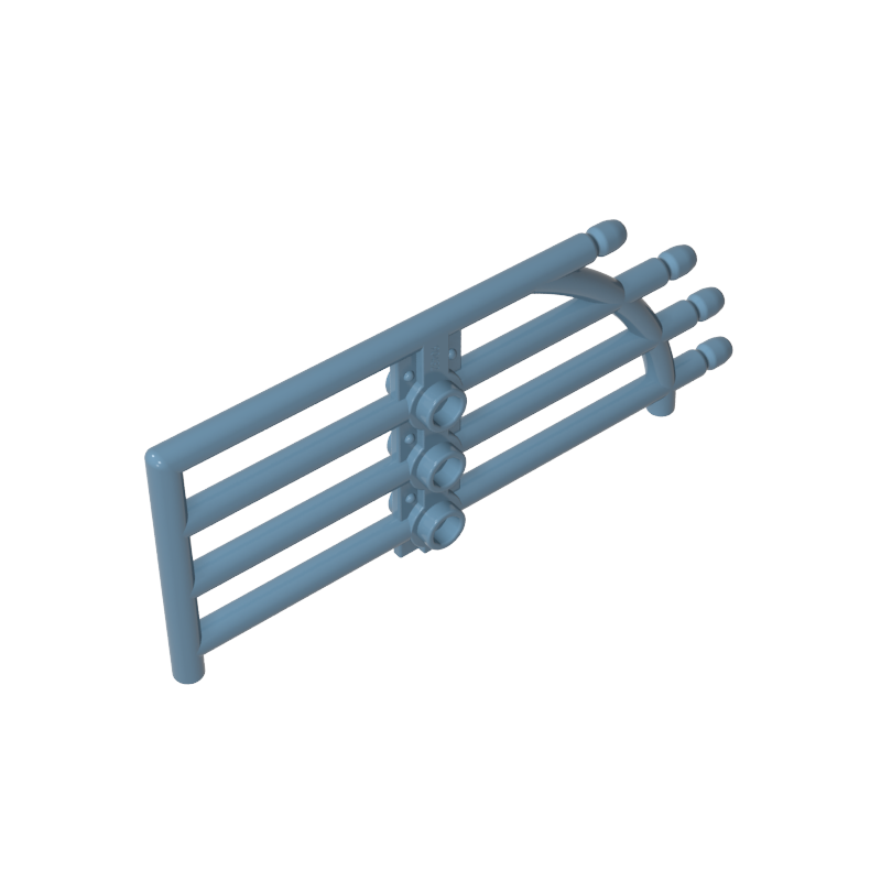 Gobricks,Gate 1 x 4 x 9 Arched with Bars and Three Studs,42448