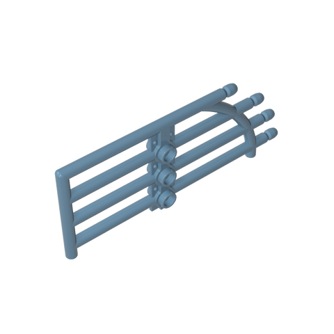 Gobricks,Gate 1 x 4 x 9 Arched with Bars and Three Studs,42448
