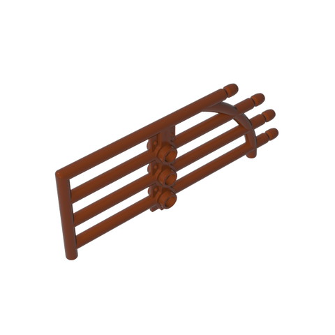 Gobricks,Gate 1 x 4 x 9 Arched with Bars and Three Studs,42448