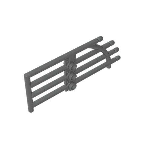 Gobricks,Gate 1 x 4 x 9 Arched with Bars and Three Studs,42448