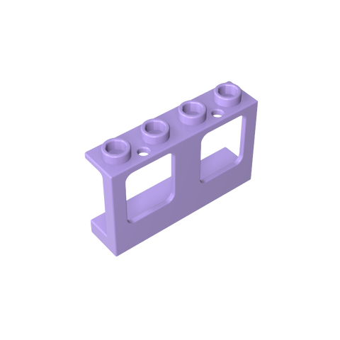 Gobricks,Window 1 x 4 x 2 Plane, Single Hole Top and Bottom for Glass,61345