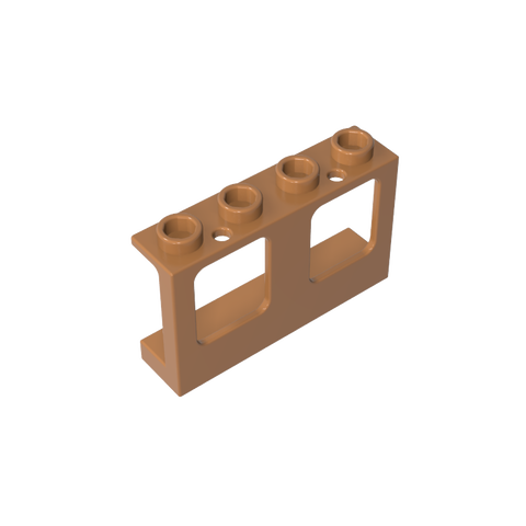 Gobricks,Window 1 x 4 x 2 Plane, Single Hole Top and Bottom for Glass,61345