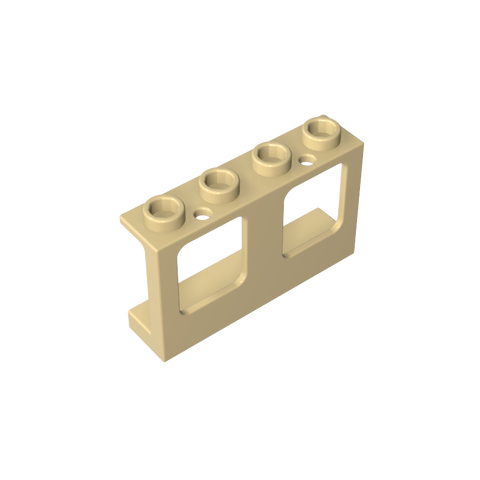 Gobricks,Window 1 x 4 x 2 Plane, Single Hole Top and Bottom for Glass,61345