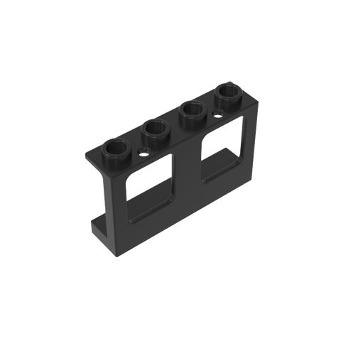 Gobricks,Window 1 x 4 x 2 Plane, Single Hole Top and Bottom for Glass,61345