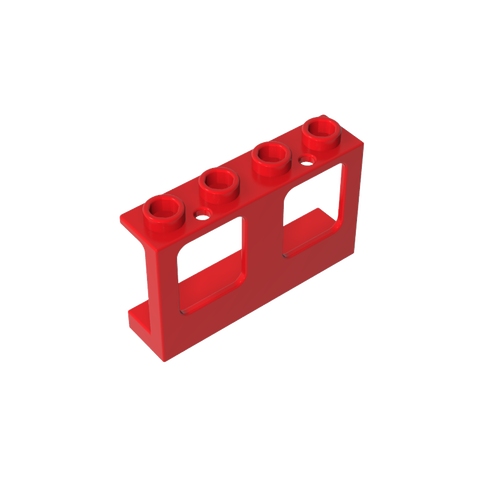 Gobricks,Window 1 x 4 x 2 Plane, Single Hole Top and Bottom for Glass,61345