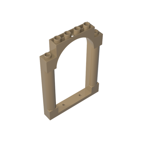 Gobricks,Panel 1 x 6 x 7 with 2 Columns and Arch,40066