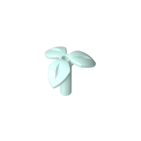 Gobricks,Plant, Stem with 3 Leaves and Bottom Pin,37695