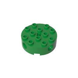 Gobricks,Brick Round 4 x 4 with 4 Side Pin Holes and Center Axle Hole,6222
