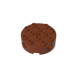 Gobricks,Brick Round 4 x 4 with 4 Side Pin Holes and Center Axle Hole,6222