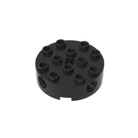 Gobricks,Brick Round 4 x 4 with 4 Side Pin Holes and Center Axle Hole,6222