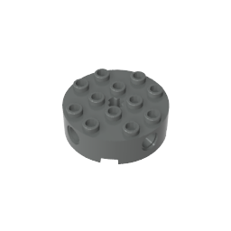 Gobricks,Brick Round 4 x 4 with 4 Side Pin Holes and Center Axle Hole,6222