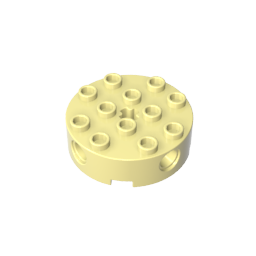Gobricks,Brick Round 4 x 4 with 4 Side Pin Holes and Center Axle Hole,6222