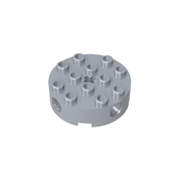 Gobricks,Brick Round 4 x 4 with 4 Side Pin Holes and Center Axle Hole,6222