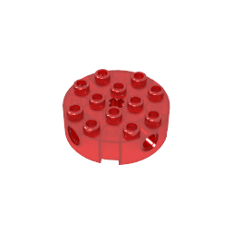 Gobricks,Brick Round 4 x 4 with 4 Side Pin Holes and Center Axle Hole,6222