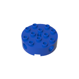 Gobricks,Brick Round 4 x 4 with 4 Side Pin Holes and Center Axle Hole,6222