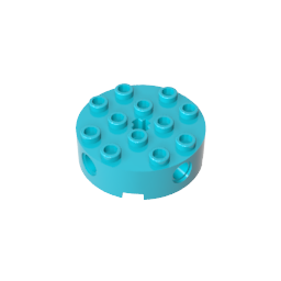 Gobricks,Brick Round 4 x 4 with 4 Side Pin Holes and Center Axle Hole,6222