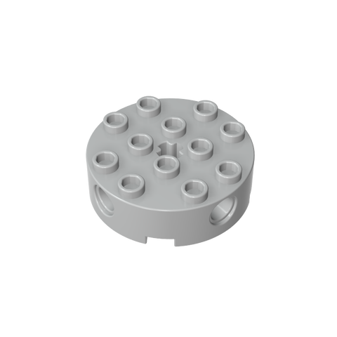 Gobricks,Brick Round 4 x 4 with 4 Side Pin Holes and Center Axle Hole,6222