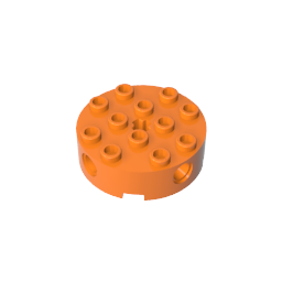 Gobricks,Brick Round 4 x 4 with 4 Side Pin Holes and Center Axle Hole,6222
