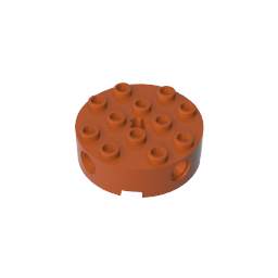Gobricks,Brick Round 4 x 4 with 4 Side Pin Holes and Center Axle Hole,6222