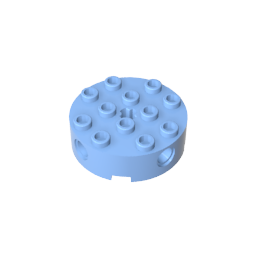 Gobricks,Brick Round 4 x 4 with 4 Side Pin Holes and Center Axle Hole,6222