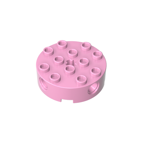 Gobricks,Brick Round 4 x 4 with 4 Side Pin Holes and Center Axle Hole,6222