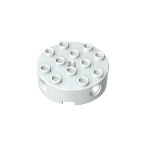 Gobricks,Brick Round 4 x 4 with 4 Side Pin Holes and Center Axle Hole,6222