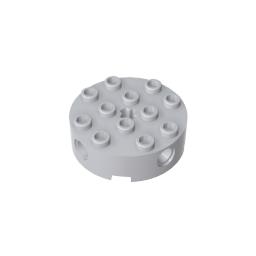 Gobricks,Brick Round 4 x 4 with 4 Side Pin Holes and Center Axle Hole,6222