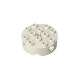 Gobricks,Brick Round 4 x 4 with 4 Side Pin Holes and Center Axle Hole,6222