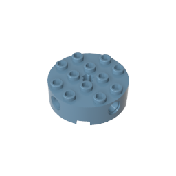 Gobricks,Brick Round 4 x 4 with 4 Side Pin Holes and Center Axle Hole,6222
