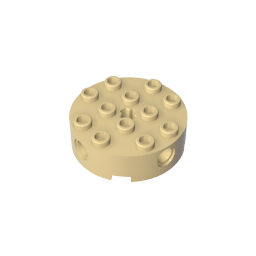 Gobricks,Brick Round 4 x 4 with 4 Side Pin Holes and Center Axle Hole,6222