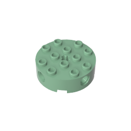 Gobricks,Brick Round 4 x 4 with 4 Side Pin Holes and Center Axle Hole,6222