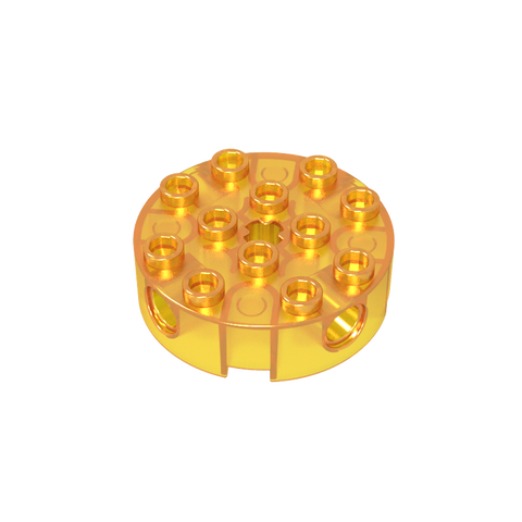 Gobricks,Brick Round 4 x 4 with 4 Side Pin Holes and Center Axle Hole,6222