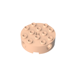 Gobricks,Brick Round 4 x 4 with 4 Side Pin Holes and Center Axle Hole,6222