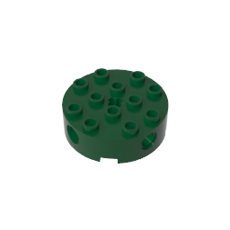 Gobricks,Brick Round 4 x 4 with 4 Side Pin Holes and Center Axle Hole,6222