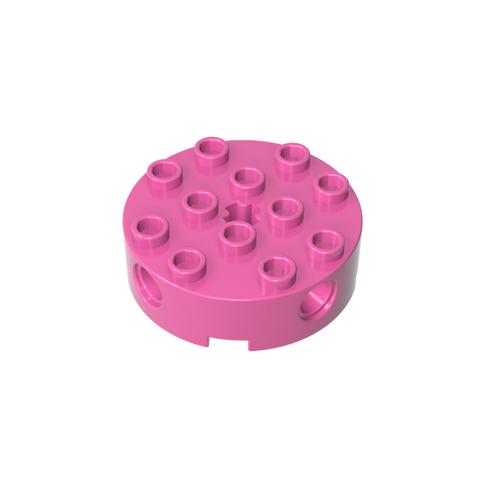 Gobricks,Brick Round 4 x 4 with 4 Side Pin Holes and Center Axle Hole,6222