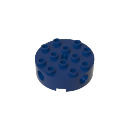 Gobricks,Brick Round 4 x 4 with 4 Side Pin Holes and Center Axle Hole,6222