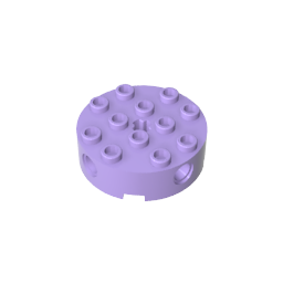 Gobricks,Brick Round 4 x 4 with 4 Side Pin Holes and Center Axle Hole,6222