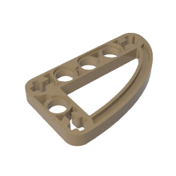 Gobricks,Technic Beam 3 x 5 L-Shape with Quarter Ellipse Thin,32250,65714