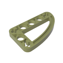 Gobricks,Technic Beam 3 x 5 L-Shape with Quarter Ellipse Thin,32250,65714